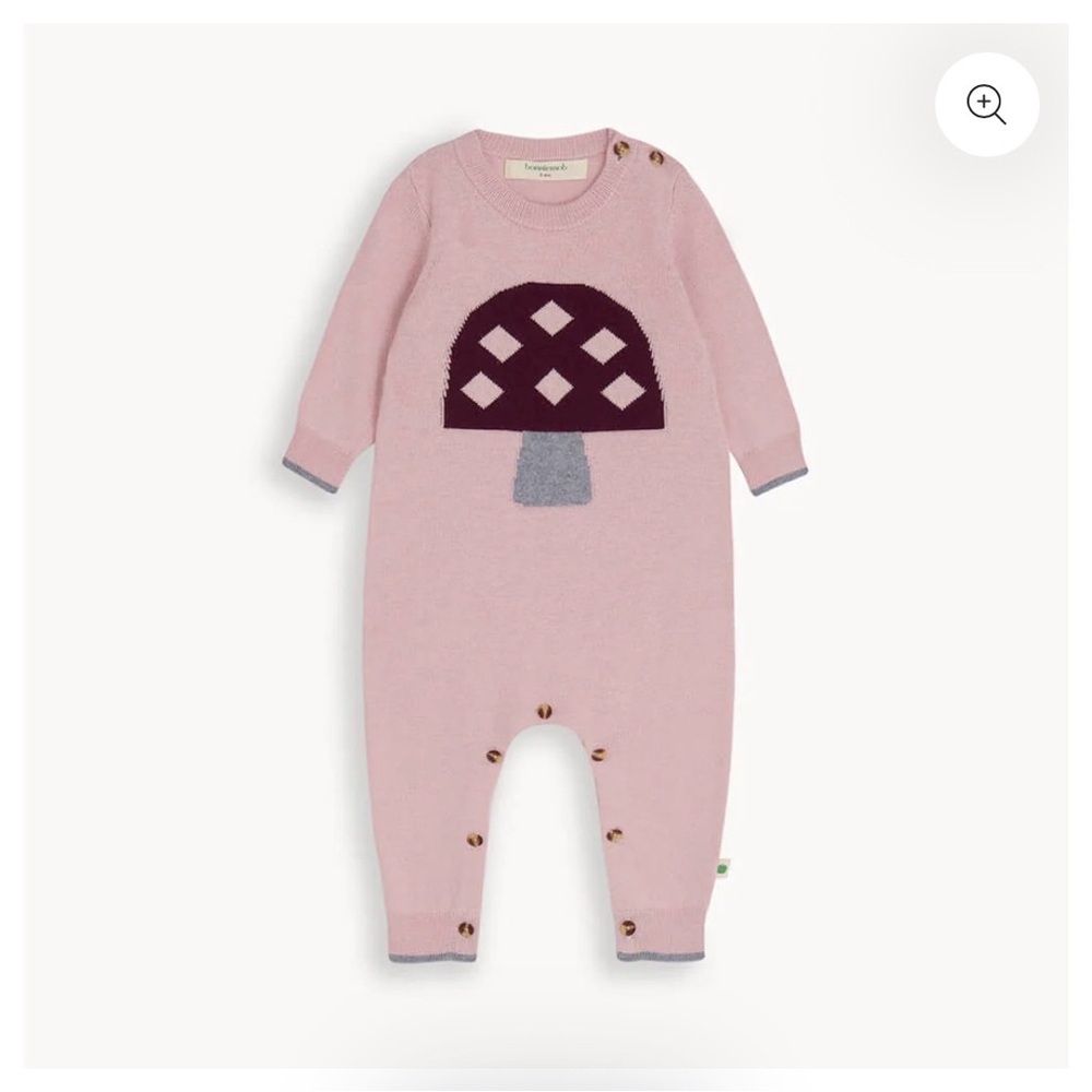 NWT Bonnie Mob Sorrel Mushroom Knit Playsuit- Dusty Pink, size 6-12 months.